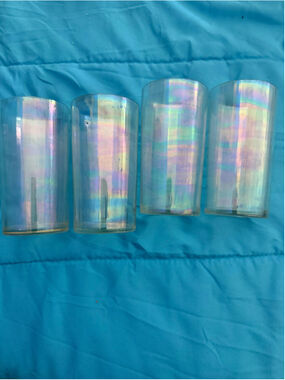 Unbranded Iridescent carnival Glass Drinkware Set, One Size, Clear
